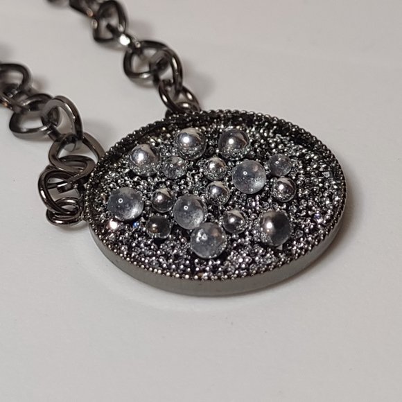 Round Black Pendant Necklace 20.5 Inches Long - Picture 5 of 8